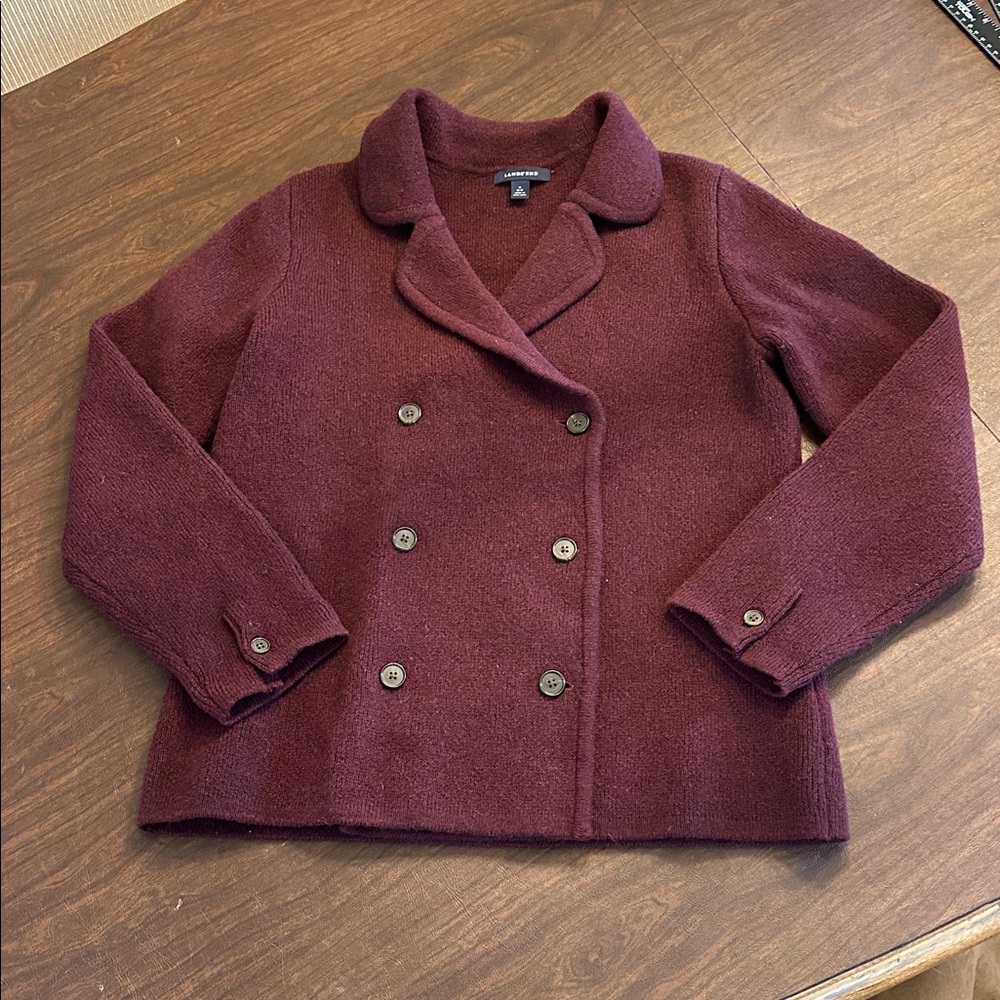Lands End Wool Sweater Blazer